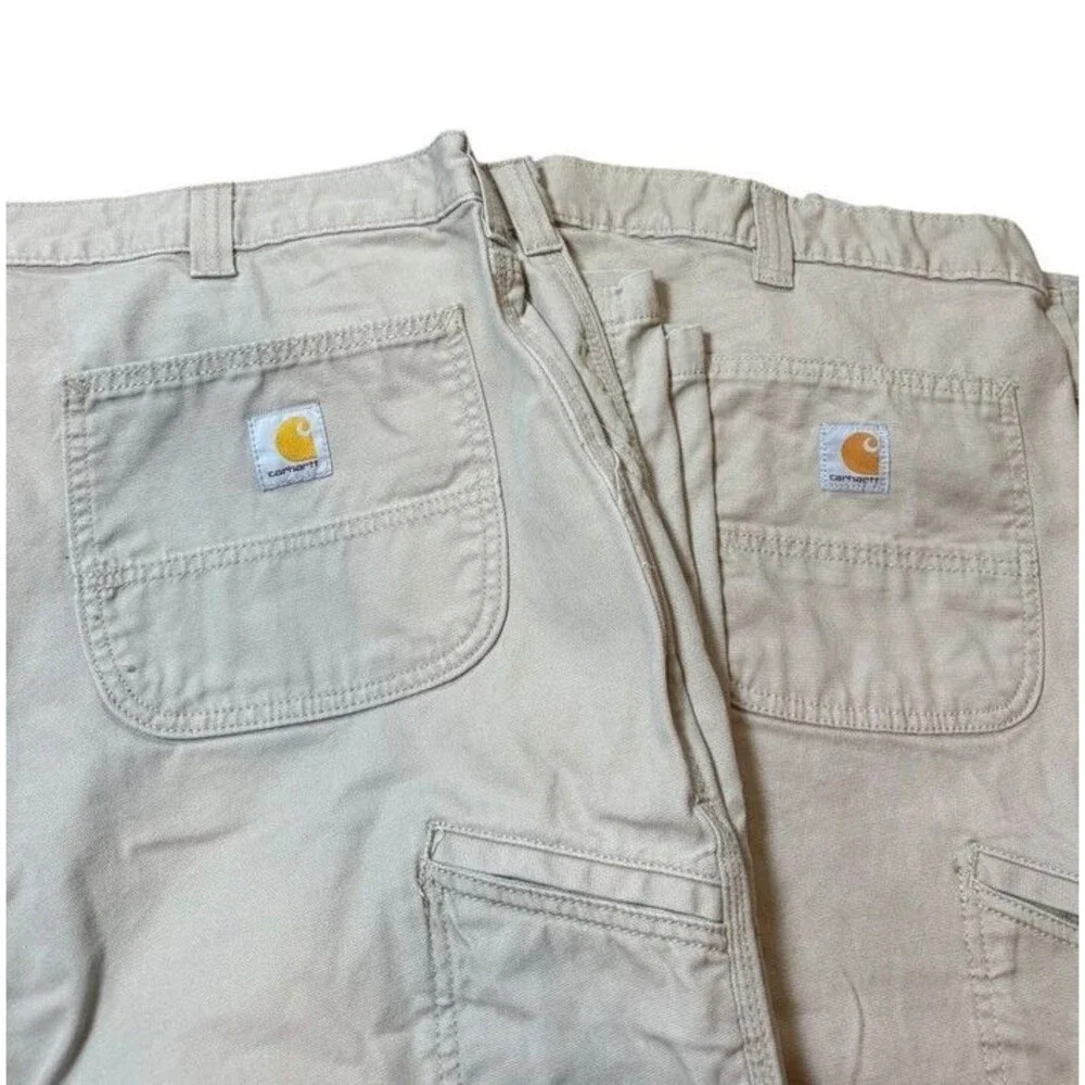 Carhartt Mens Work Pants Size 44x30 Relaxed Fit Rugged Flex Canvas Lot of 2